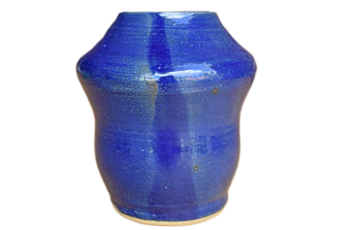 Ceramic Blue Pencil Cup with Unique Shape