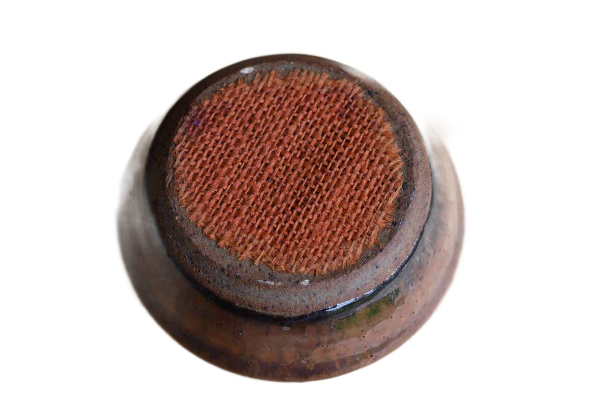 Stoneware Cup with Brown and Black Glazes