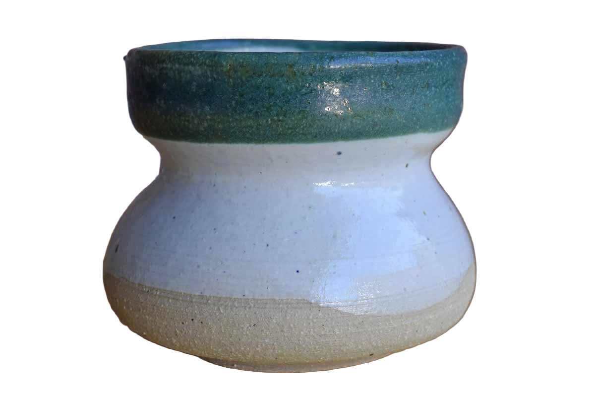 Green and White Ceramic Pencil Cup