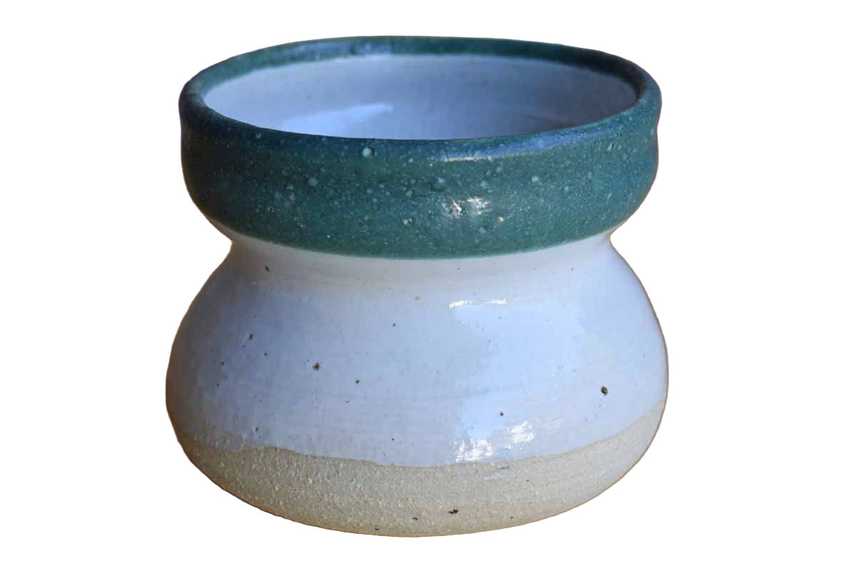 Green and White Ceramic Pencil Cup