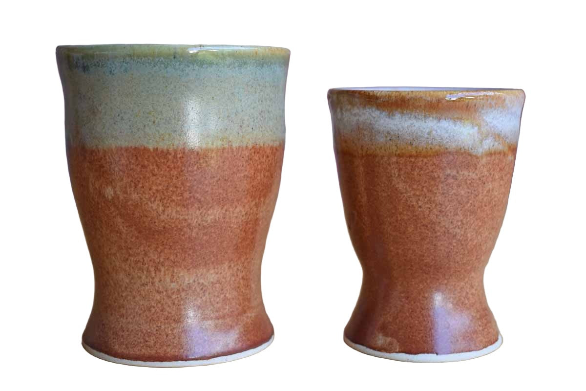 Pair of Ceramic Multi-Use Containers in Earthy Glazes