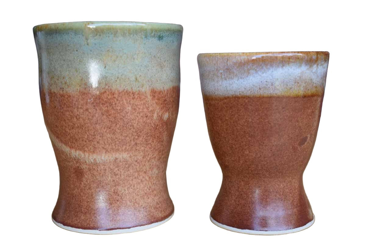 Pair of Ceramic Multi-Use Containers in Earthy Glazes