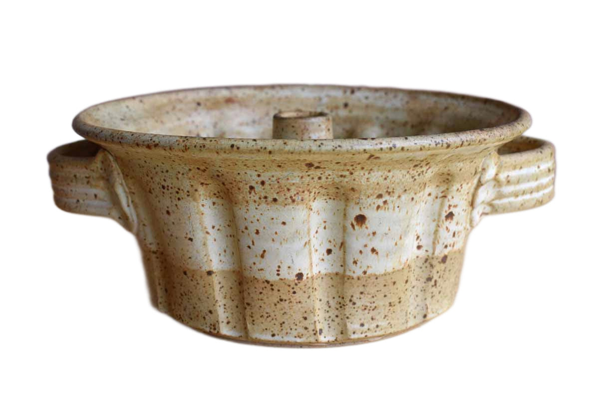 Handmade Stoneware Bundt Pan Repurposed as a Planter