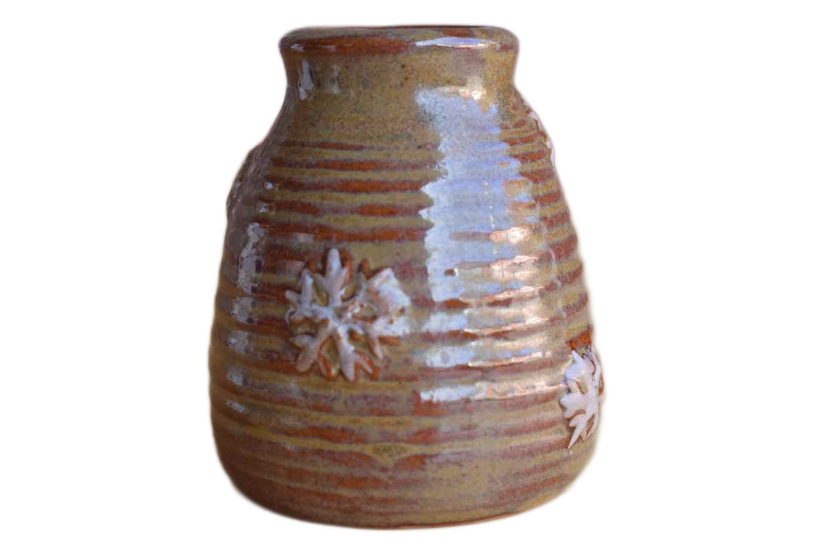 Small Clay Container with Snowman and Snowflakes