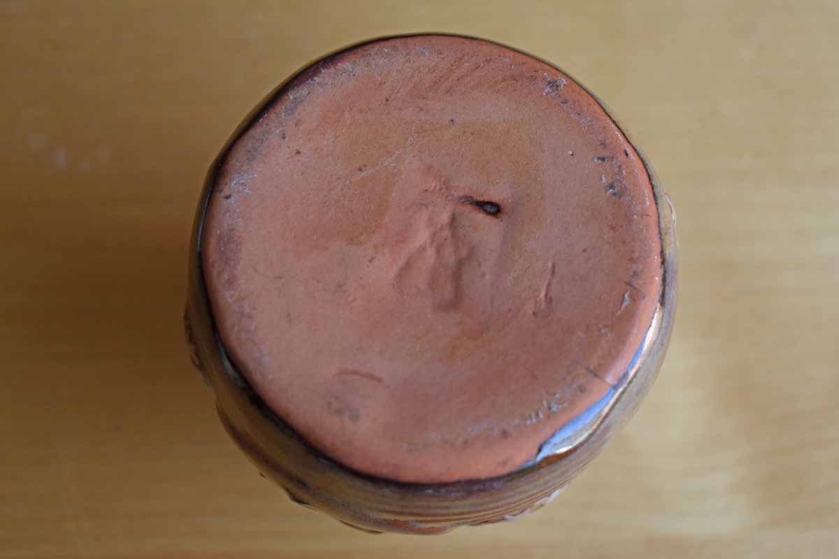Small Clay Container with Snowman and Snowflakes