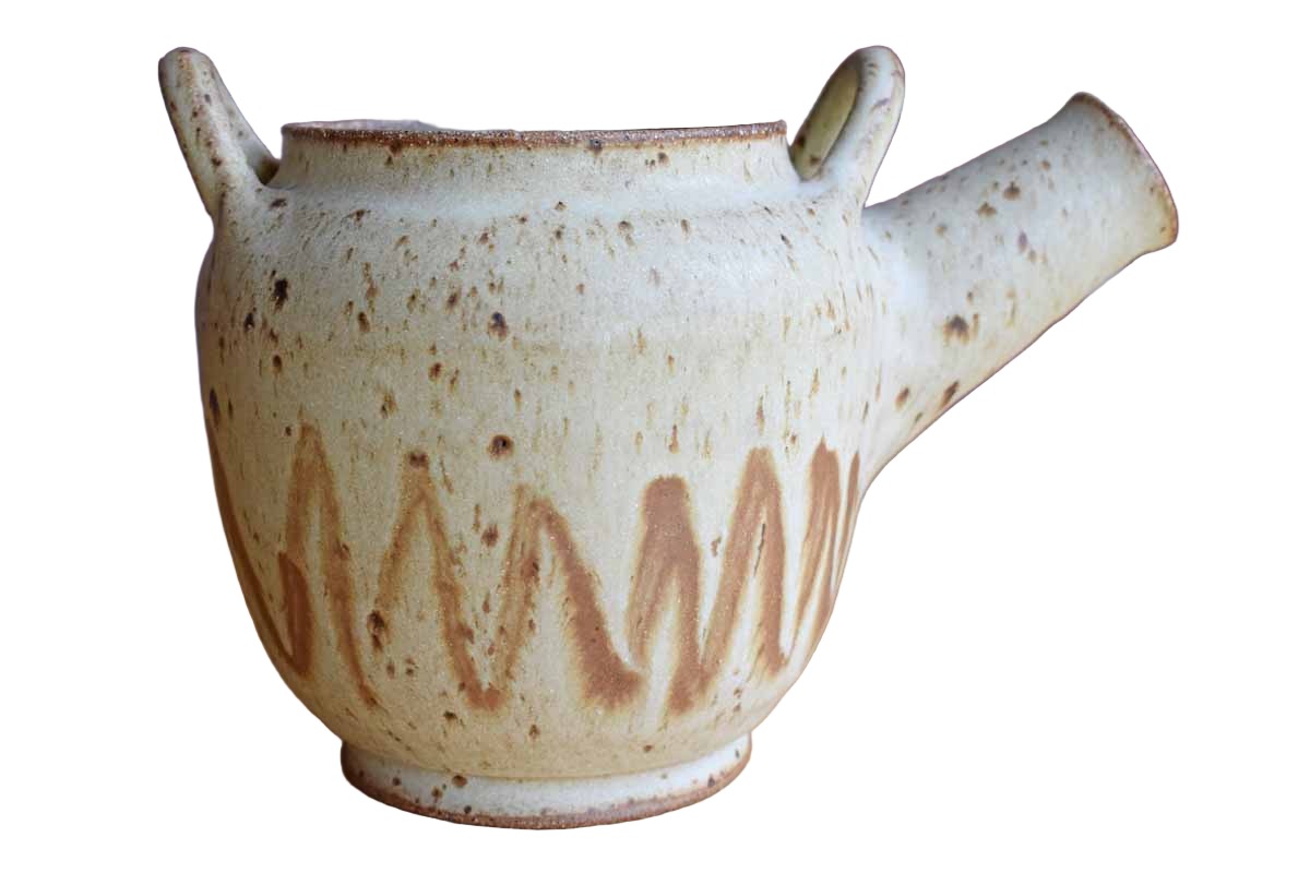Old Stoneware Teapot Repurposed as a Planter or Pencil Pot
