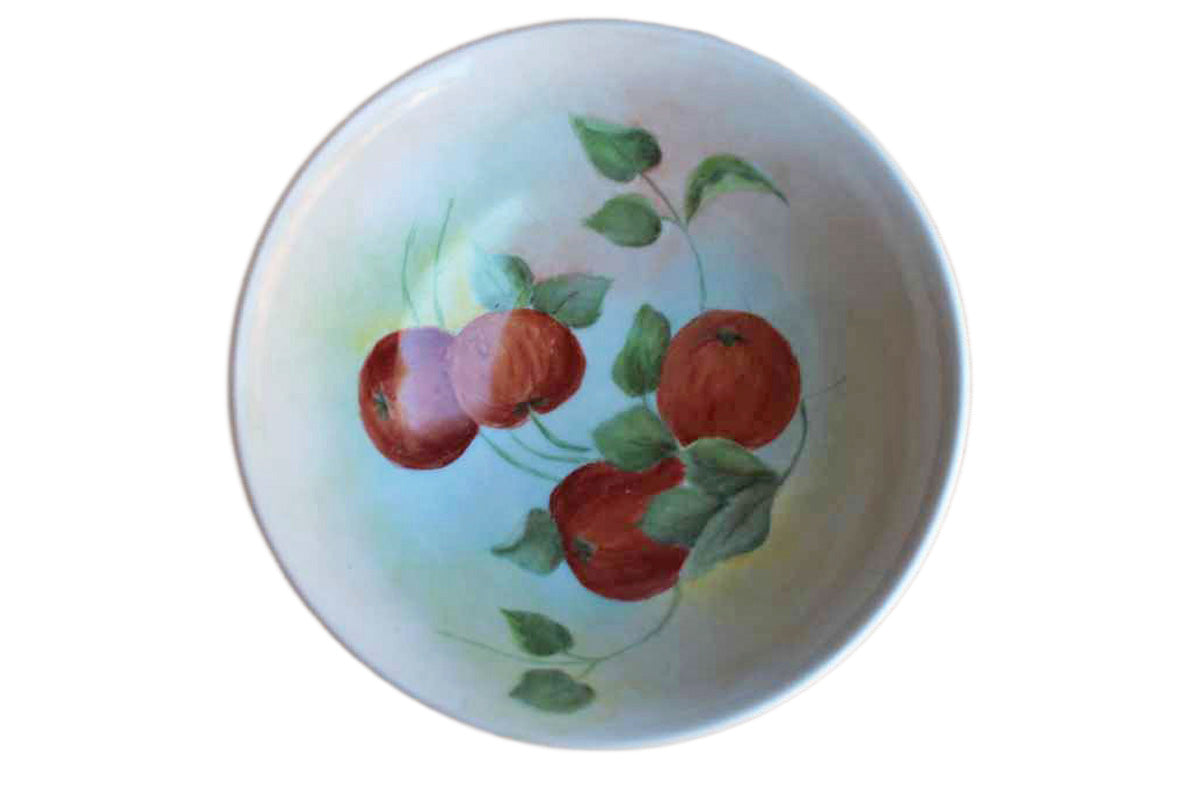 Porcelain Bowl with Hand Painted Fruit