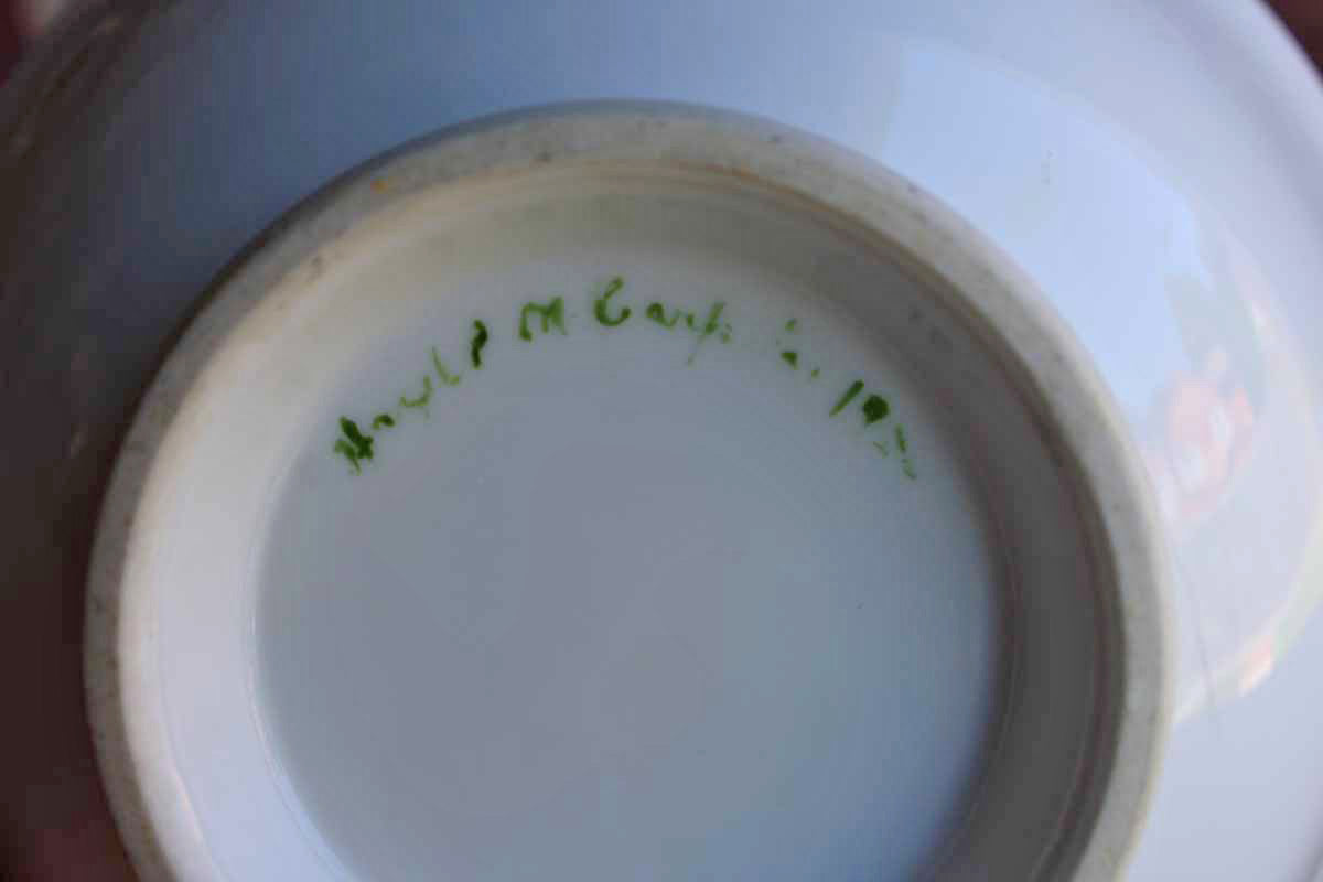 Porcelain Bowl with Hand Painted Fruit