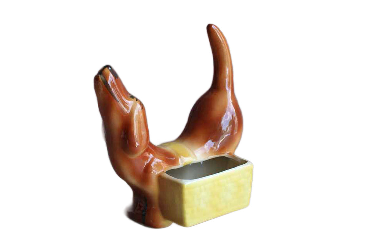 A.L. Hirsch Pottery Dachshund Dresser Caddy or Planter