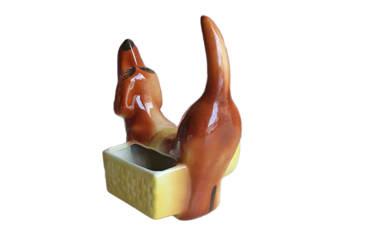A.L. Hirsch Pottery Dachshund Dresser Caddy or Planter