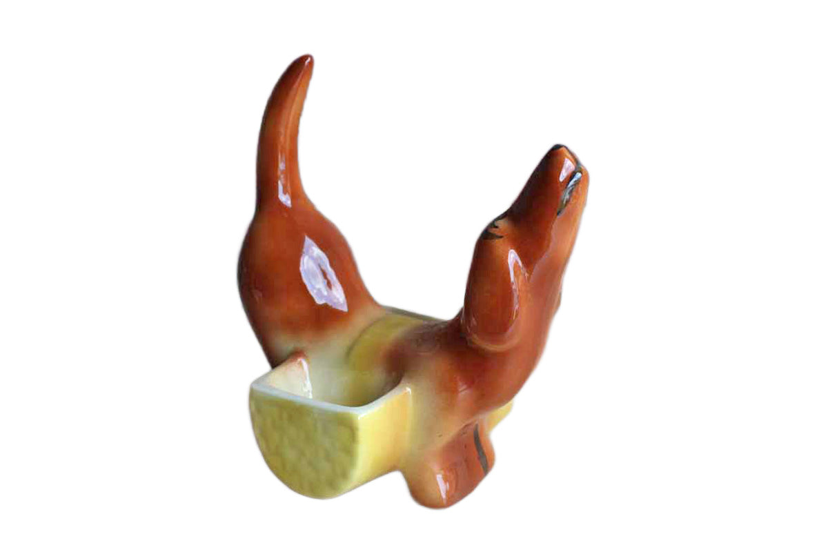 A.L. Hirsch Pottery Dachshund Dresser Caddy or Planter