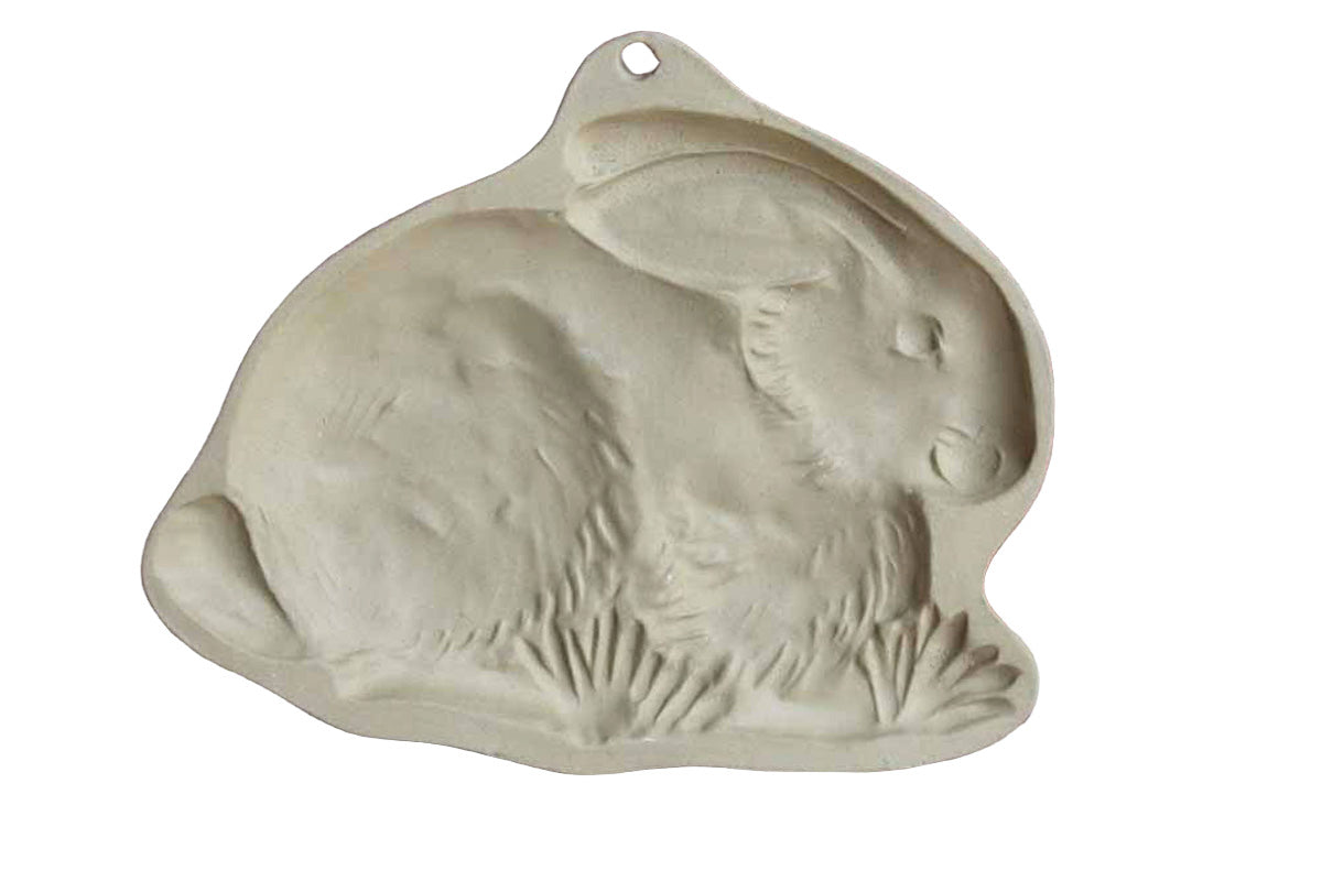 Brown Bag Cookie Art (New Hampshire, USA) Stoneware Cookie Mold of a Rabbit Perched in Grass
