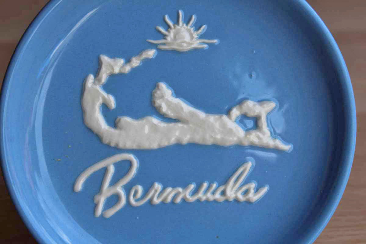 Dudson Hanley (England) Jasper Ware Bermuda Souvenir Pin Dish
