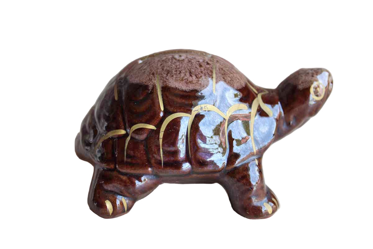 Hand Decorated Turtle Coin Bank, Made in Japan