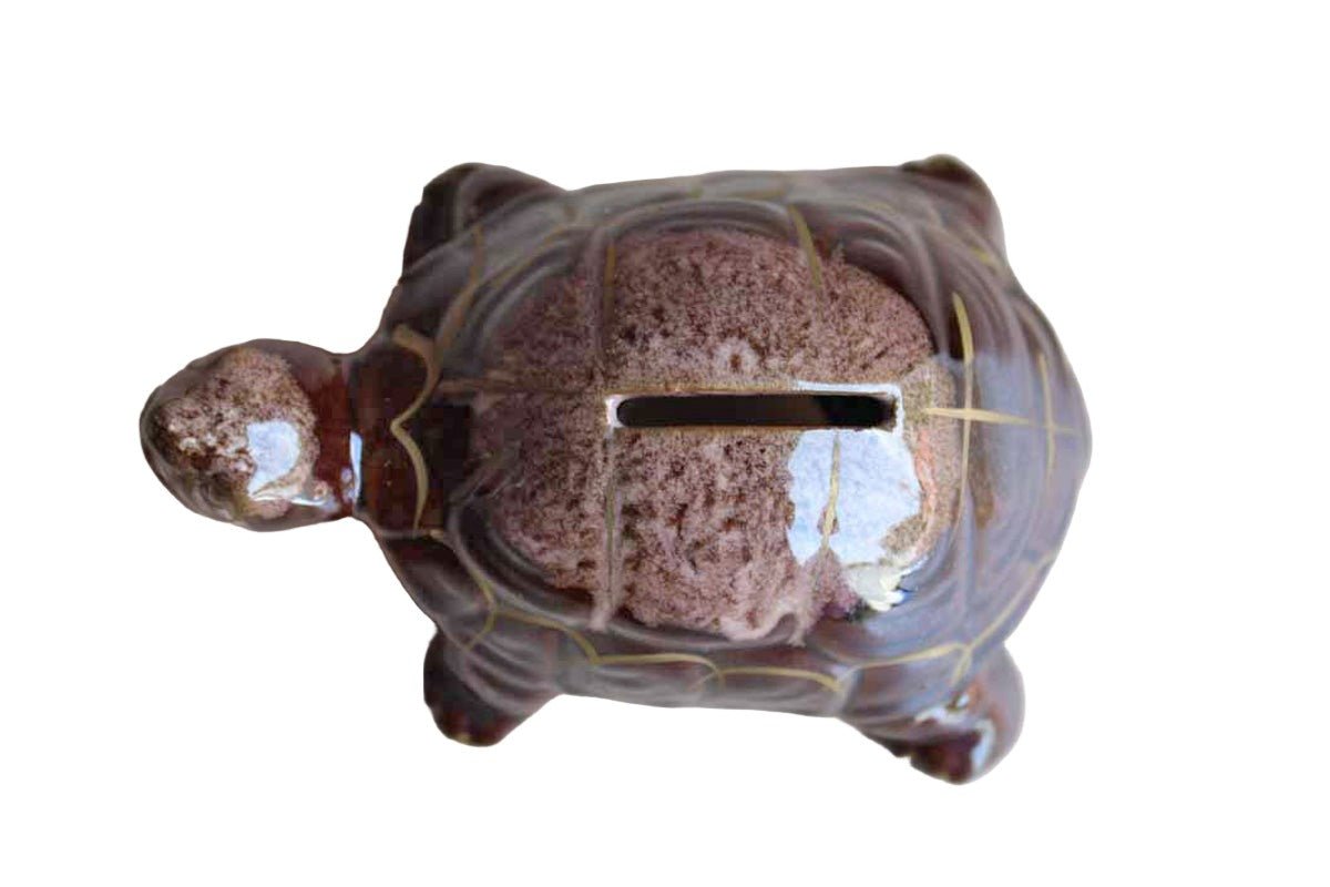 Hand Decorated Turtle Coin Bank, Made in Japan