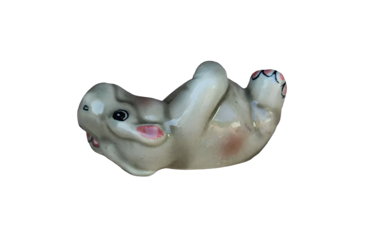 Lounging Ceramic Hippopotamus Figurine