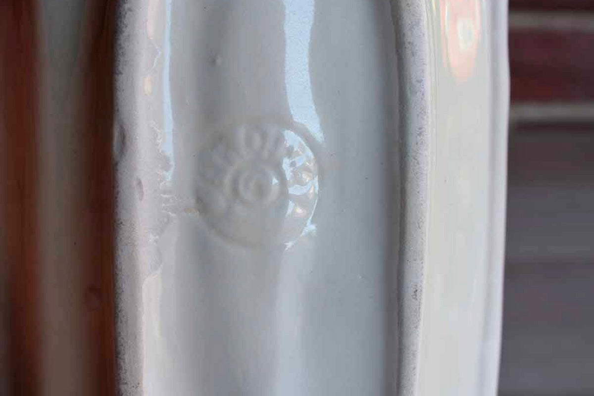 Ceramic Asparagus Dish Painted in Yellows and Greens