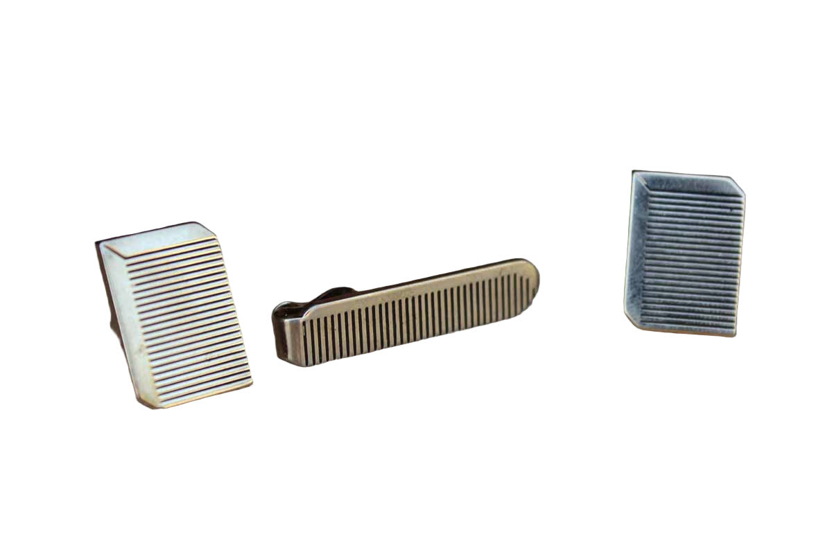 Swank, Inc. Gold Tone Comb Cufflinks and Tie Clip Set