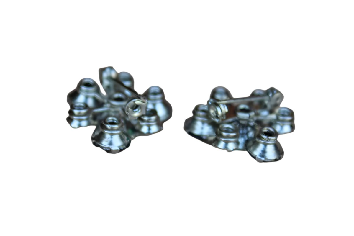 Blue Aurora Borealis Chaton Rhinestone Scatter Pins, A Pair