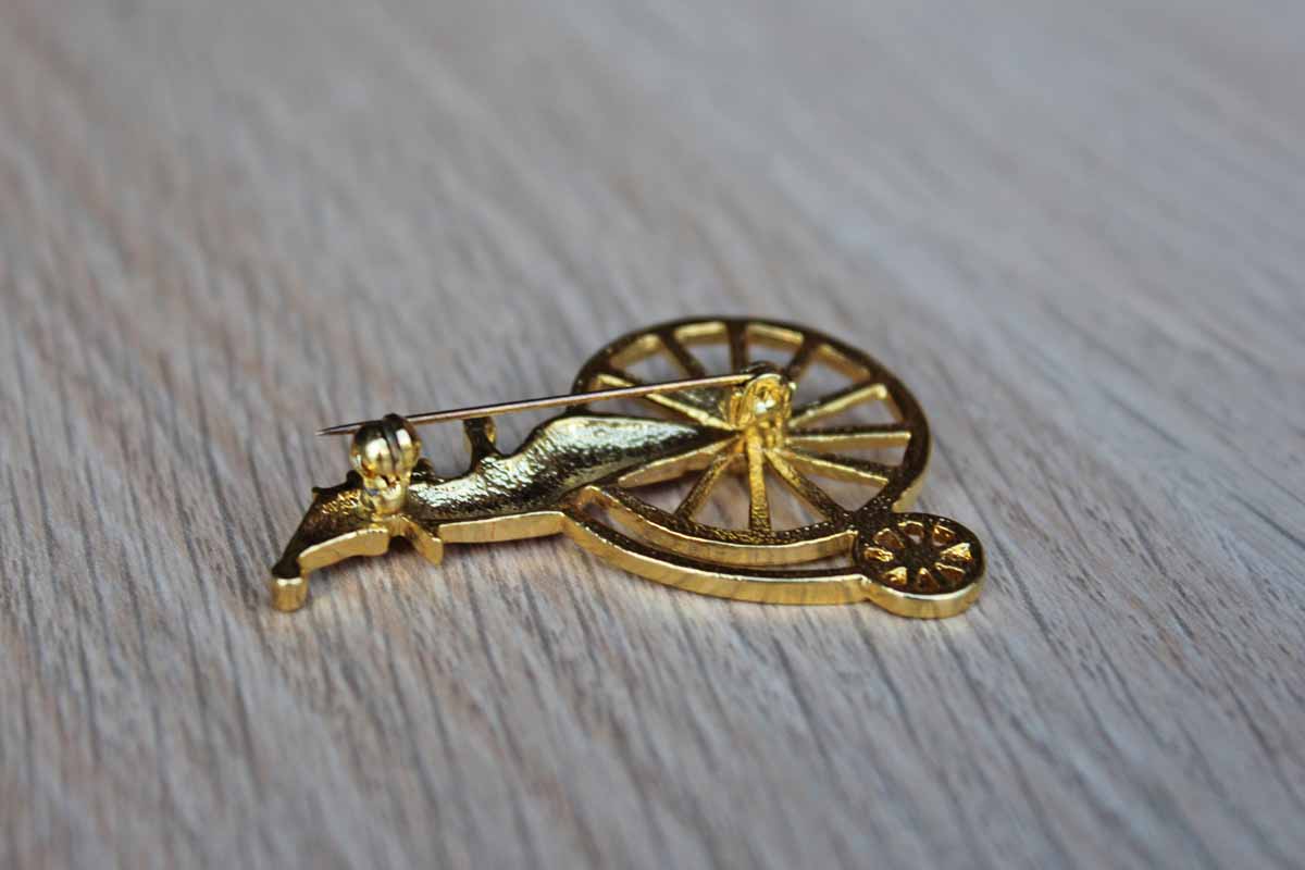 Clown Riding a Penny-Farthing Bicycle Brooch