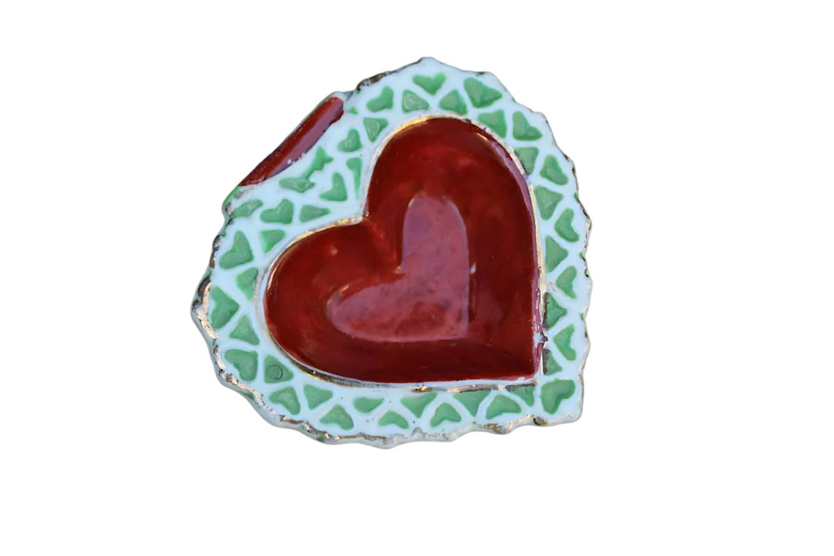 Heart Shaped Porcelain Trinket Dish, Made in Occupied Japan