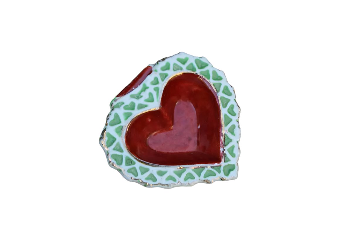 Heart Shaped Porcelain Trinket Dish, Made in Occupied Japan