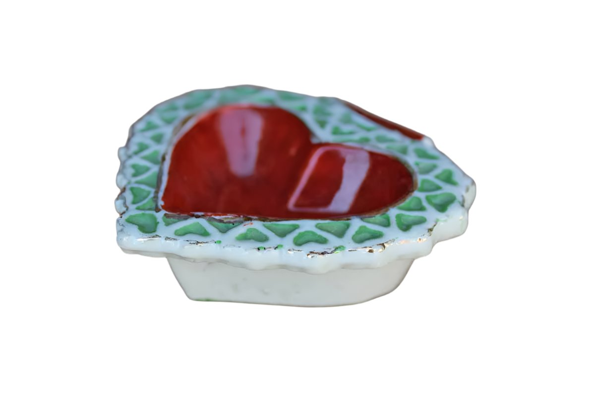 Heart Shaped Porcelain Trinket Dish, Made in Occupied Japan