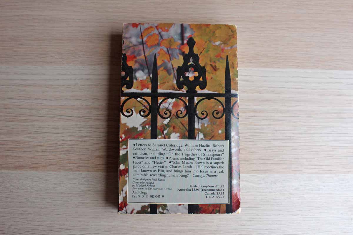 The Portable Charles Lamb Edited by John Mason Brown