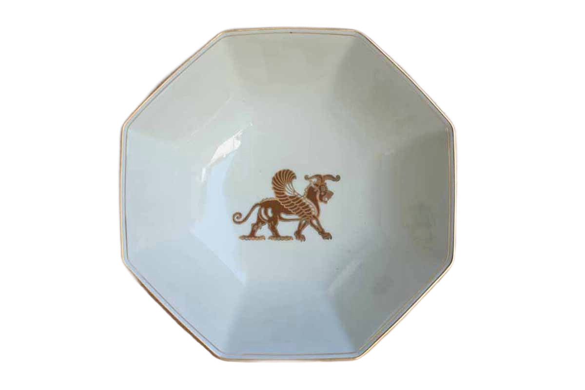 Fitz & Floyd (USA) Alexandria Pattern Shells and Gold Trim Octagonal Vegetable Serving Bowl