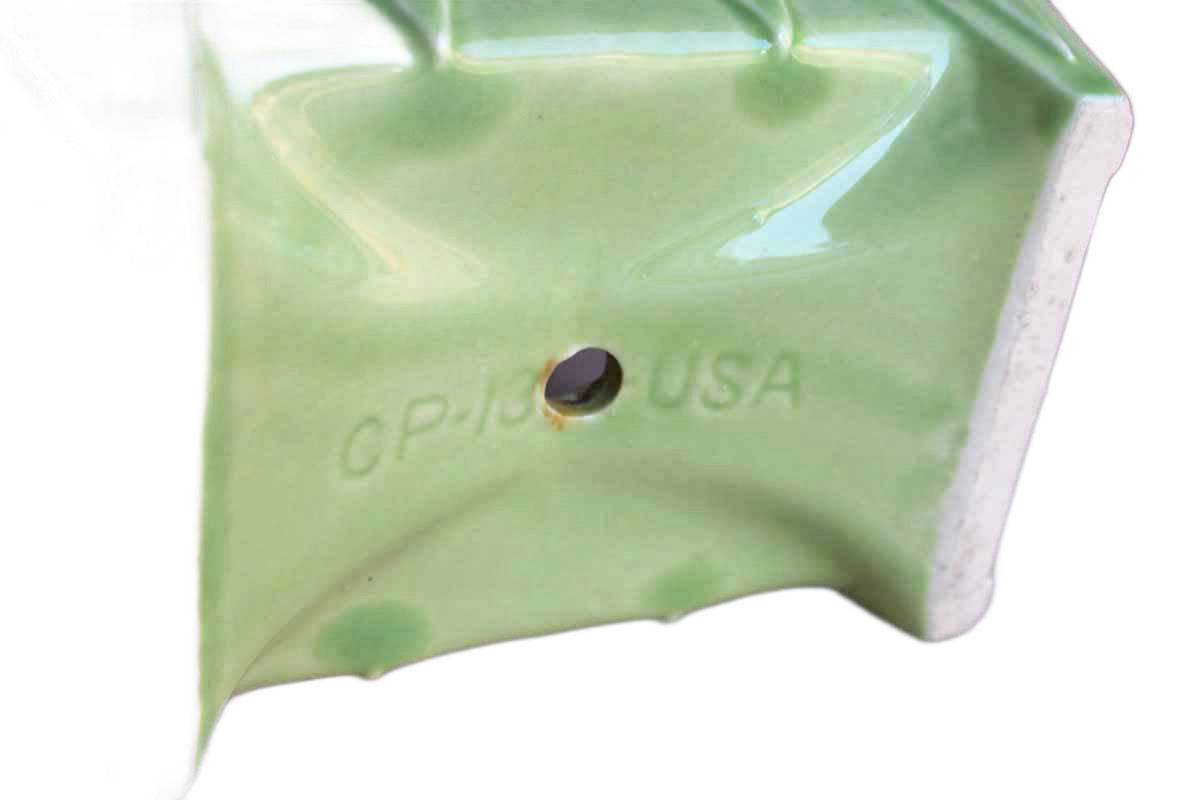 Cookson Pottery (Ohio, USA) Celadon Green Drip Glaze Planter with Striated Diamond Pattern