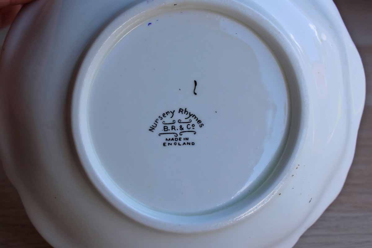 B.R. & Co. (England) Porcelain Nursey Rhymes Bowl