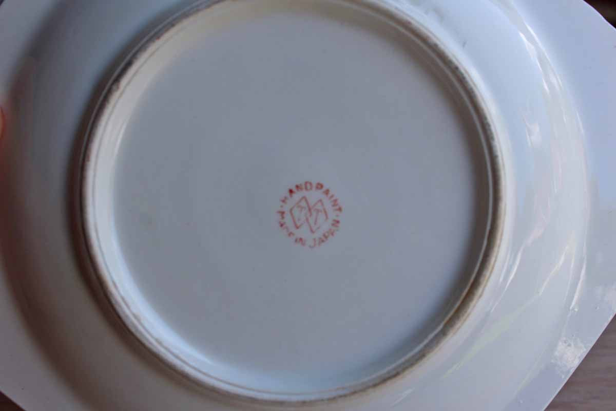 Takito Company (Japan) Square Ceramic Dish with Colorful Flowers and Handle