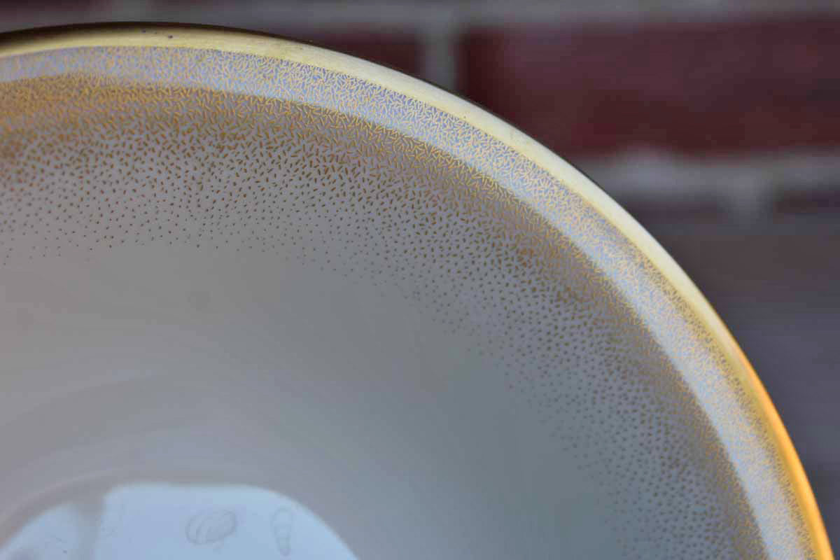 Rosenthal (Germany) Round Pedestal Dish with Gold Speckled Rim