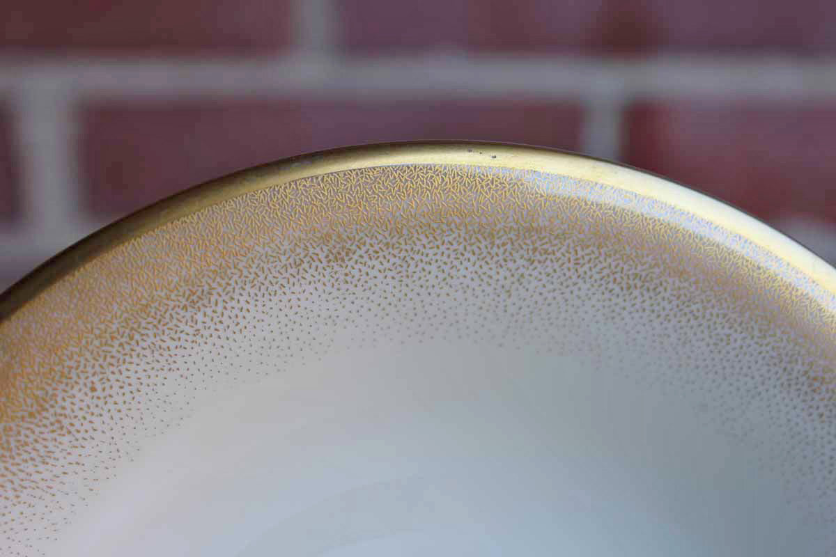 Rosenthal (Germany) Round Pedestal Dish with Gold Speckled Rim