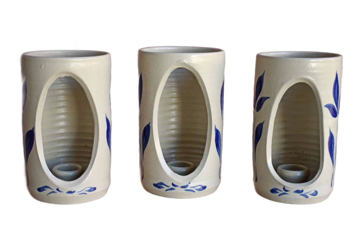 Williamsburg Pottery (Virgiia, USA) Salt Glazed Candle Lanterns, Set of 3