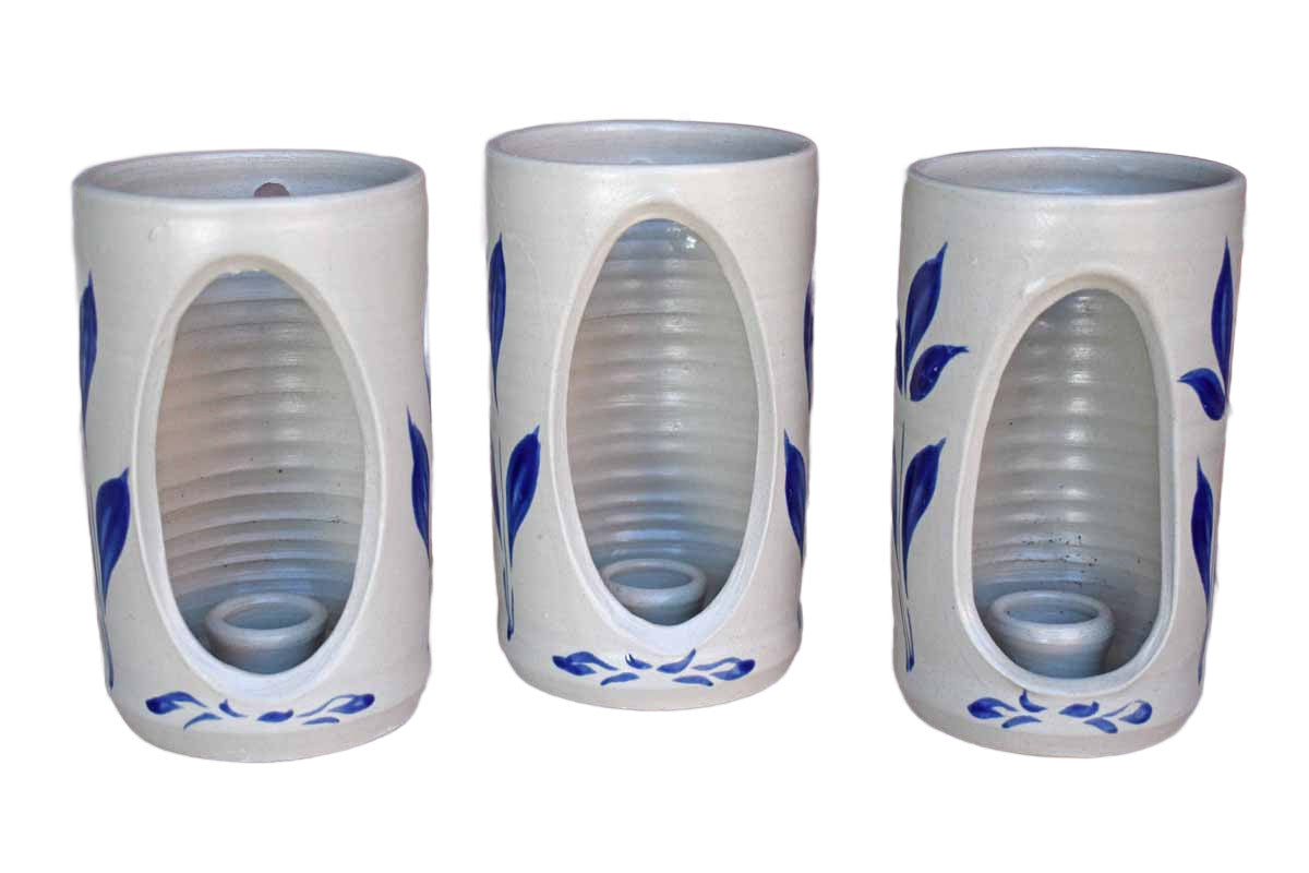 Williamsburg Pottery (Virgiia, USA) Salt Glazed Candle Lanterns, Set of 3