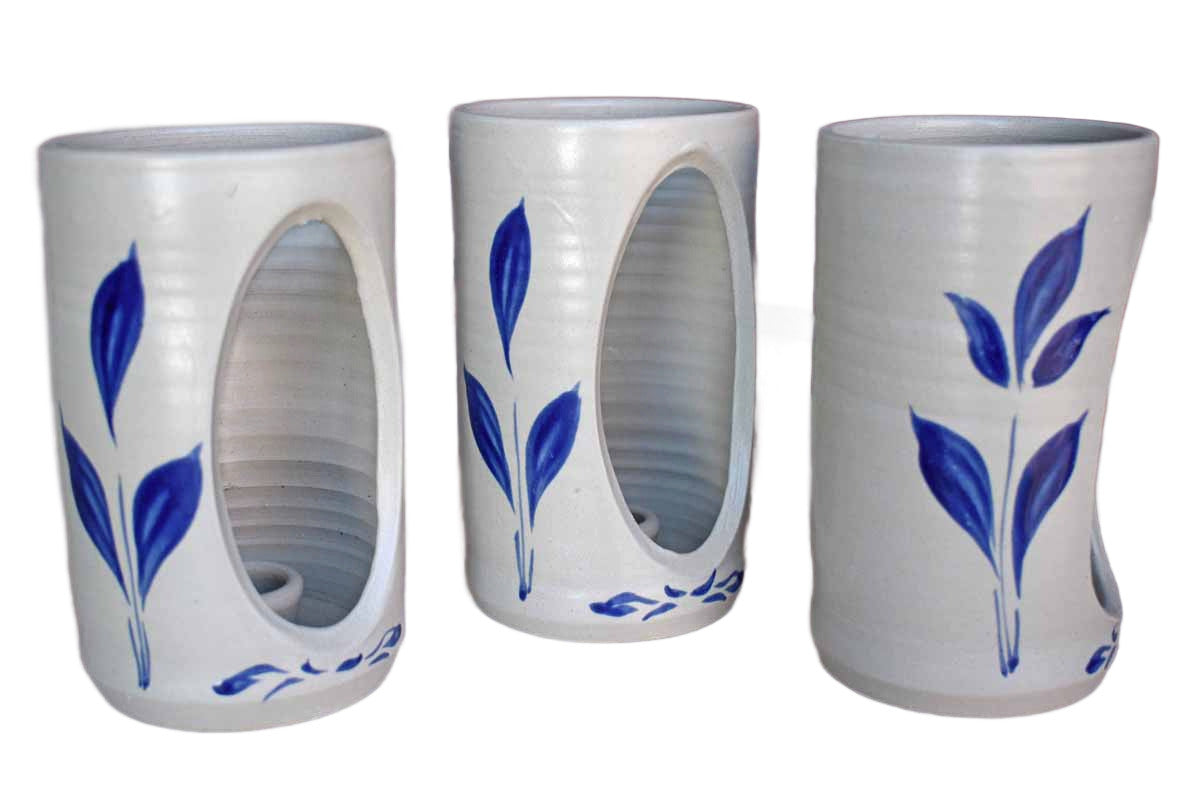 Williamsburg Pottery (Virgiia, USA) Salt Glazed Candle Lanterns, Set of 3