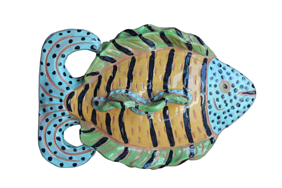 Colorful Fish Hangable Ceramic Wall Art