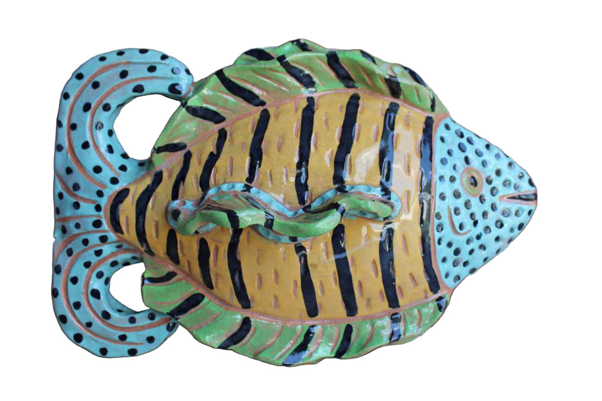 Colorful Fish Hangable Ceramic Wall Art