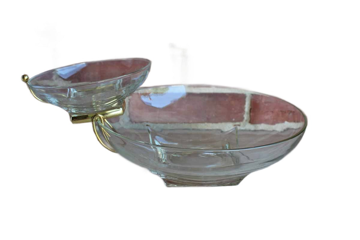 Hazel Atlas Glass Company (West Virginia, USA) Clear Glass Simplicity Chip n' Dip Set