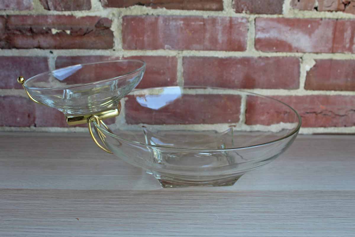 Hazel Atlas Glass Company (West Virginia, USA) Clear Glass Simplicity Chip n' Dip Set