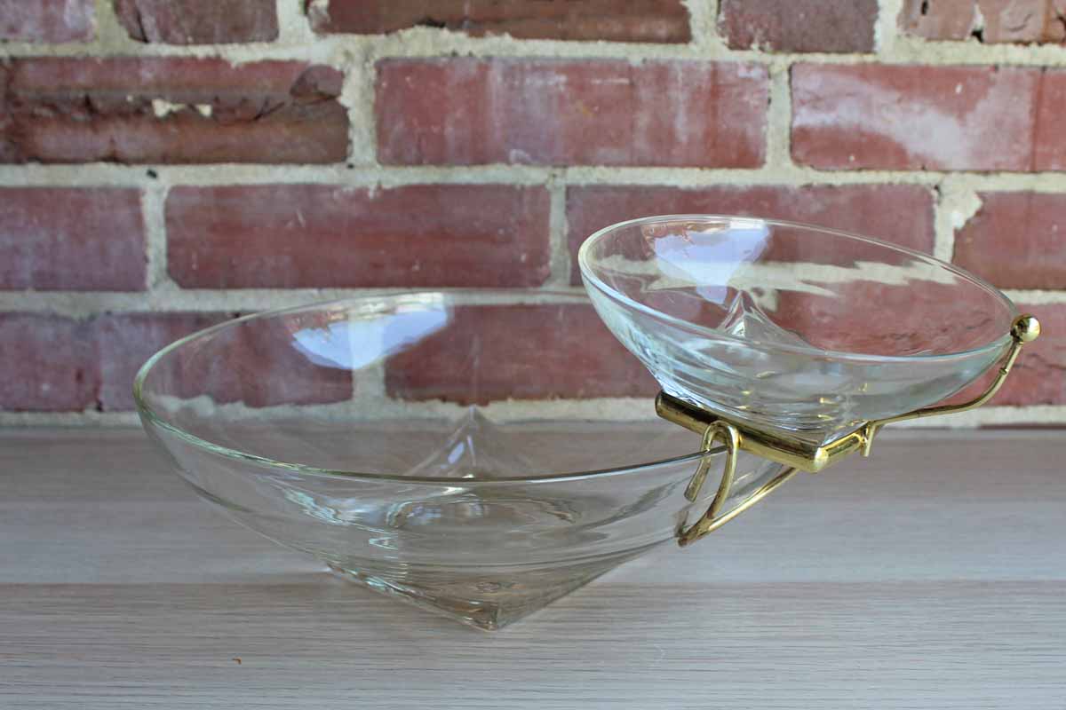 Hazel Atlas Glass Company (West Virginia, USA) Clear Glass Simplicity Chip n' Dip Set