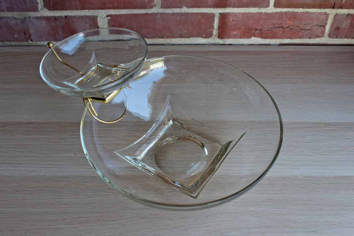 Hazel Atlas Glass Company (West Virginia, USA) Clear Glass Simplicity Chip n' Dip Set