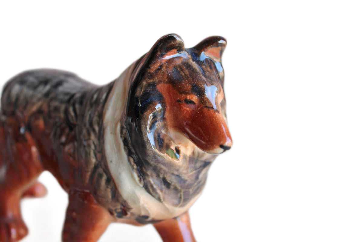 Porcelain Collie Dog Figurine