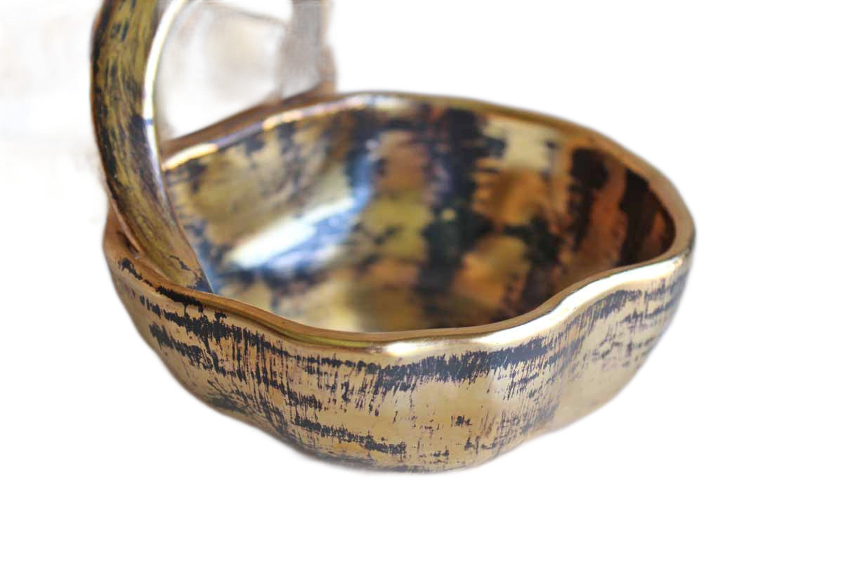 Stangl Pottery (New Jersey, USA) 22 KT Black-Gold Divided Ceramic Dish