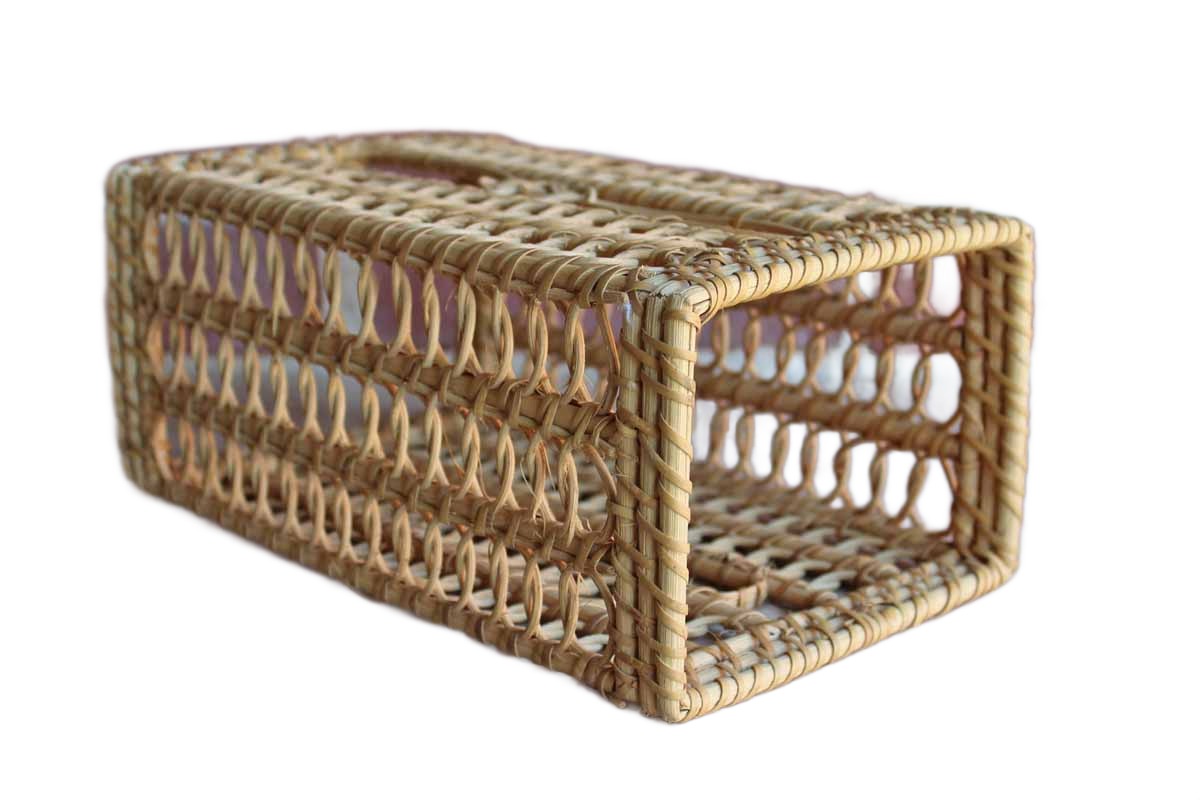 Hand-Weaved Reed Tissue Paper Storage Box