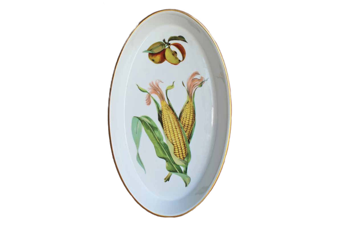 Royal Worcester (England) Evesham Gold Trimmed Oval Baking Dish