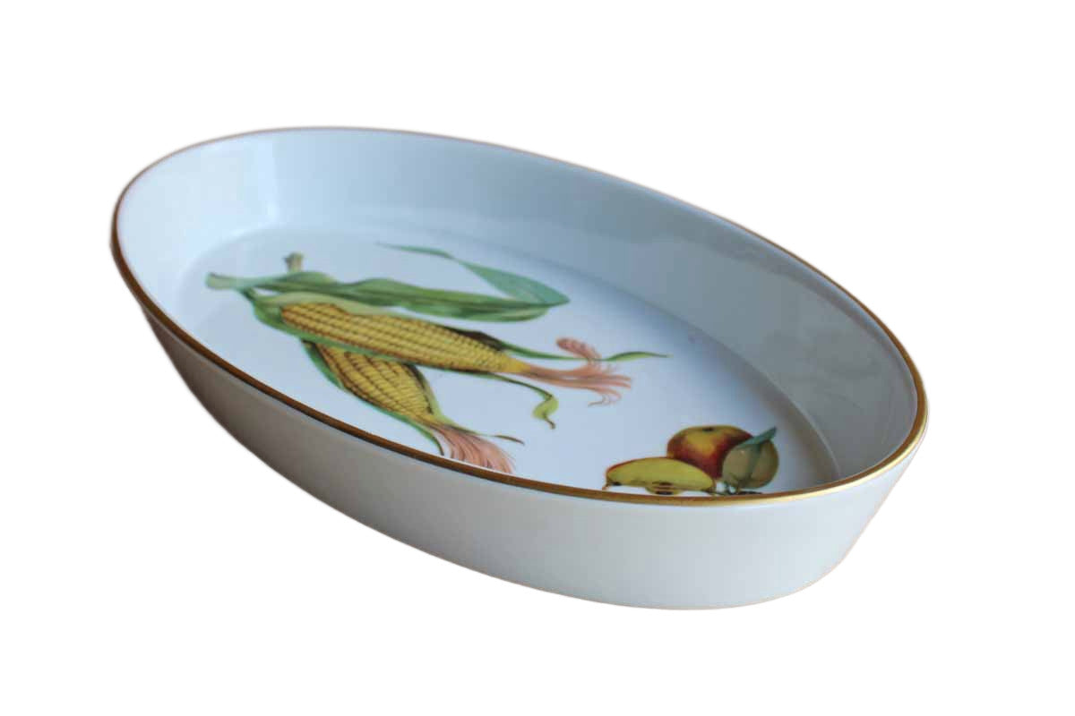Royal Worcester (England) Evesham Gold Trimmed Oval Baking Dish