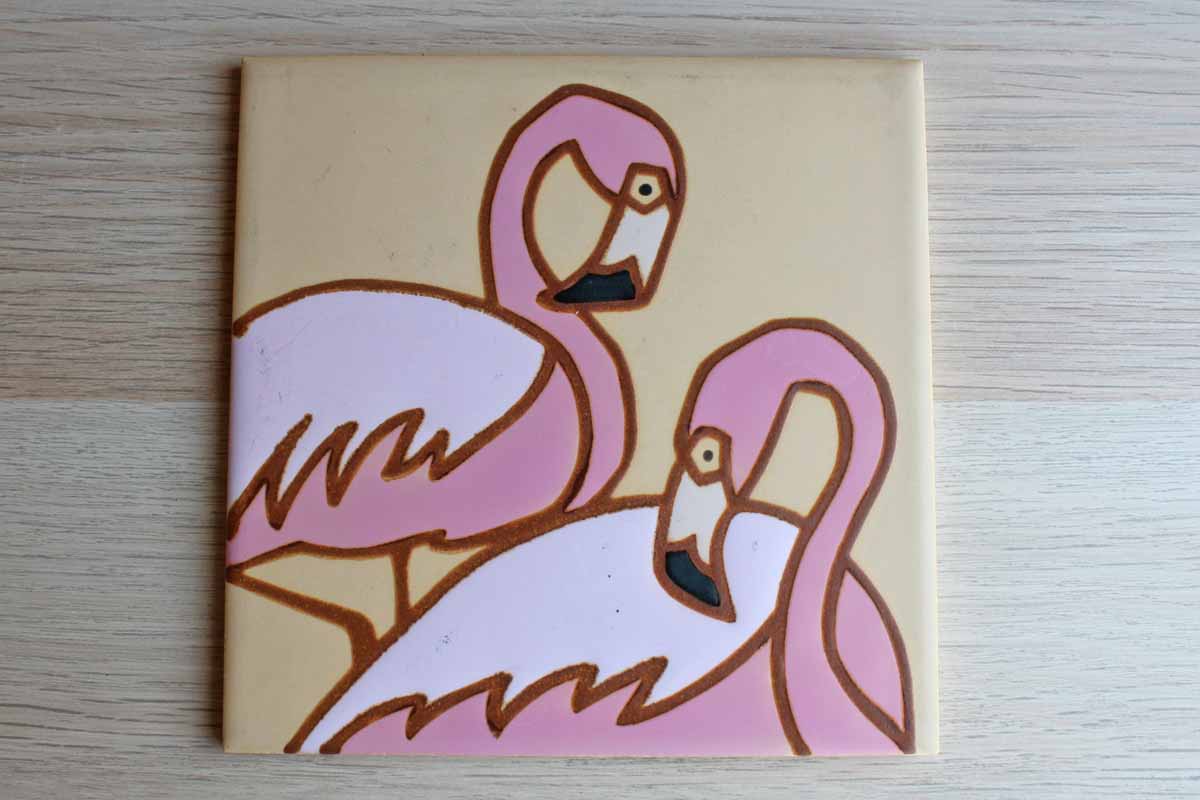 Pink Flamingos Ceramic Tile