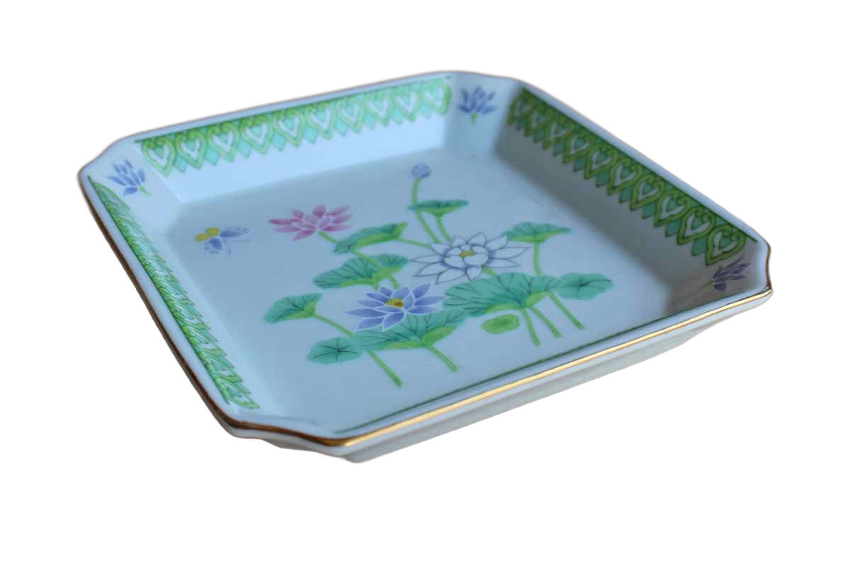 Otagiri (Japan) Ceramic Lotus Garden Trinket Dish